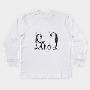 Penguin family Kids Long Sleeve T-Shirt